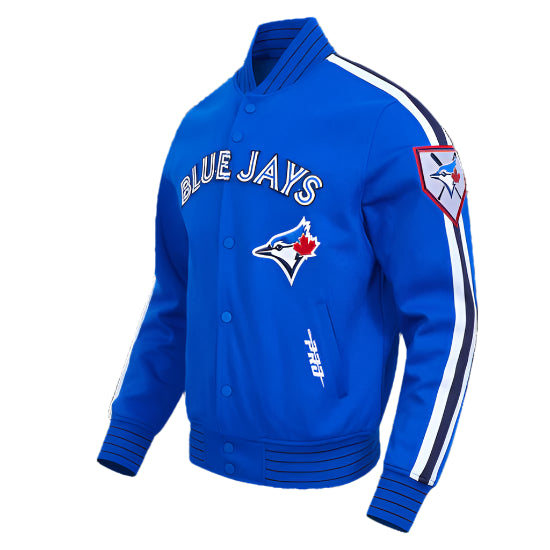PRO STANDARD MLB TORONTO BLUE JAYS CURRENT LOGO PRO GAME DAY MEN'S ROYAL BLUE DOUBLE KNIT JACKET
